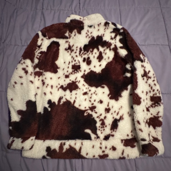 Cow print Fleece Zip hoodie - Picture 2 of 4